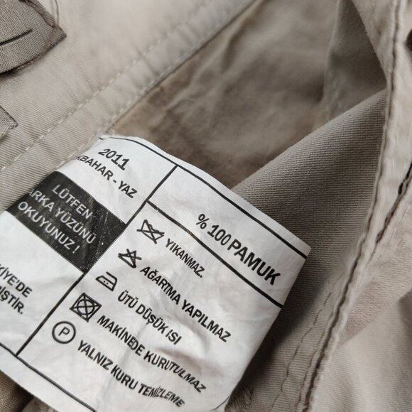 Vintage Spoza Women's Pleated Wide Leg Cream Pants Size EU 40 Old Money Cotton - Picture 5 of 11